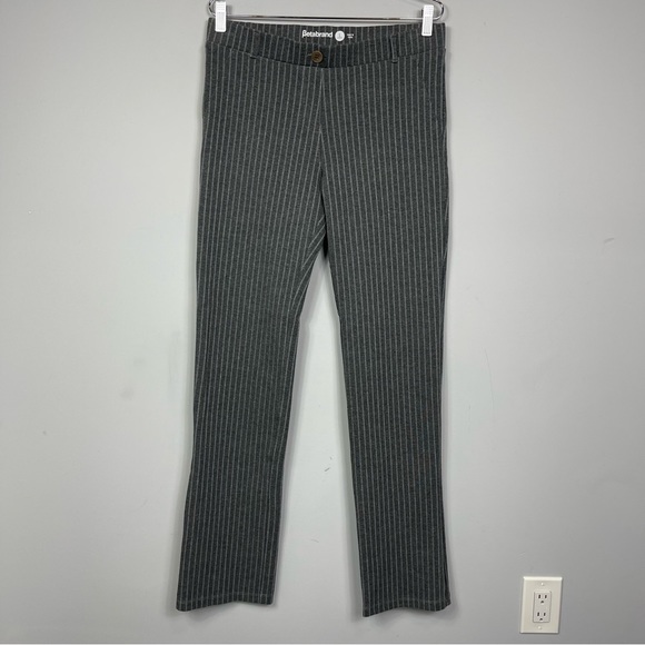 BETABRAND Straight Leg Classic Dress Work Pant Yoga Pant Gray Pinstripe L Long - Picture 6 of 16
